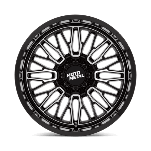 Moto Metal MO809 STINGER Gloss Black Machined wheel showcasing a striking multi-spoke design for trucks and SUVs.