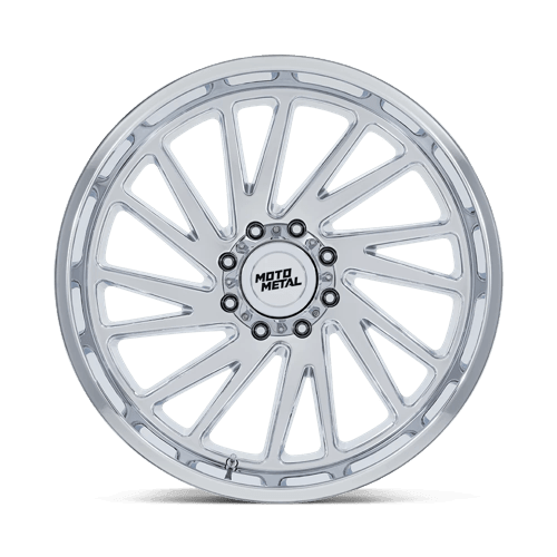 Moto Metal MO811 COMBAT Chrome wheel featuring a sleek multi-spoke design, ideal for trucks and SUVs.