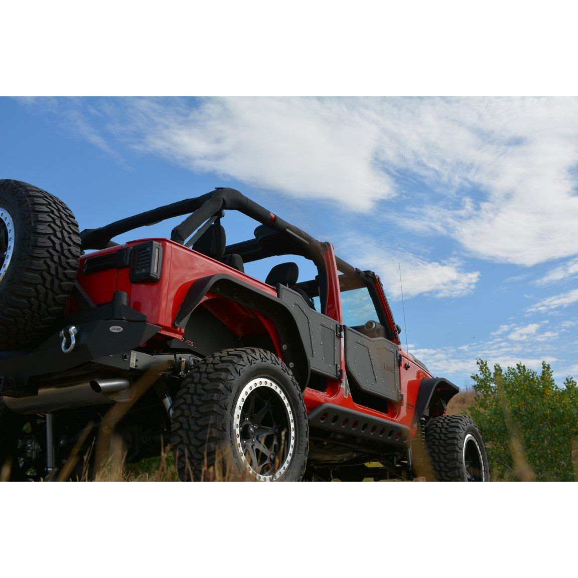 DV8 OFF-ROAD | 2007 2018 Jeep Wrangler JKU Rear Rock Doors | RDSTTB-01R