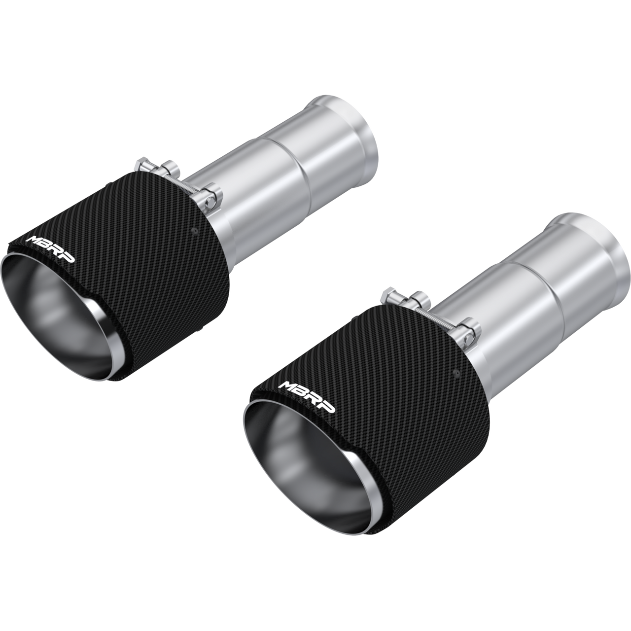 MBRP | 2025-Up Ram 1500 3.0L SST 5 Inch OD Carbon Fiber and Stainless Steel Tips Sold in Pairs | T5204CF