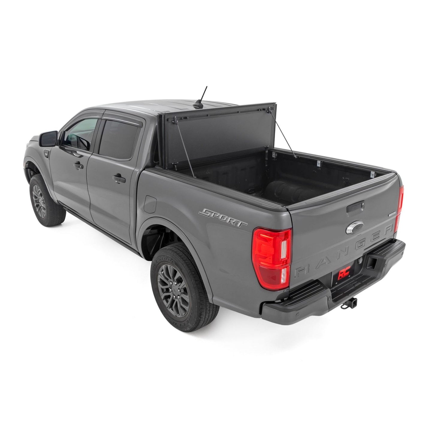 ROUGH COUNTRY Hard Tri-Fold Flip Up Bed Cover | 5' Bed | Ford Ranger 2WD/4WD (2019-2023) | 49220500