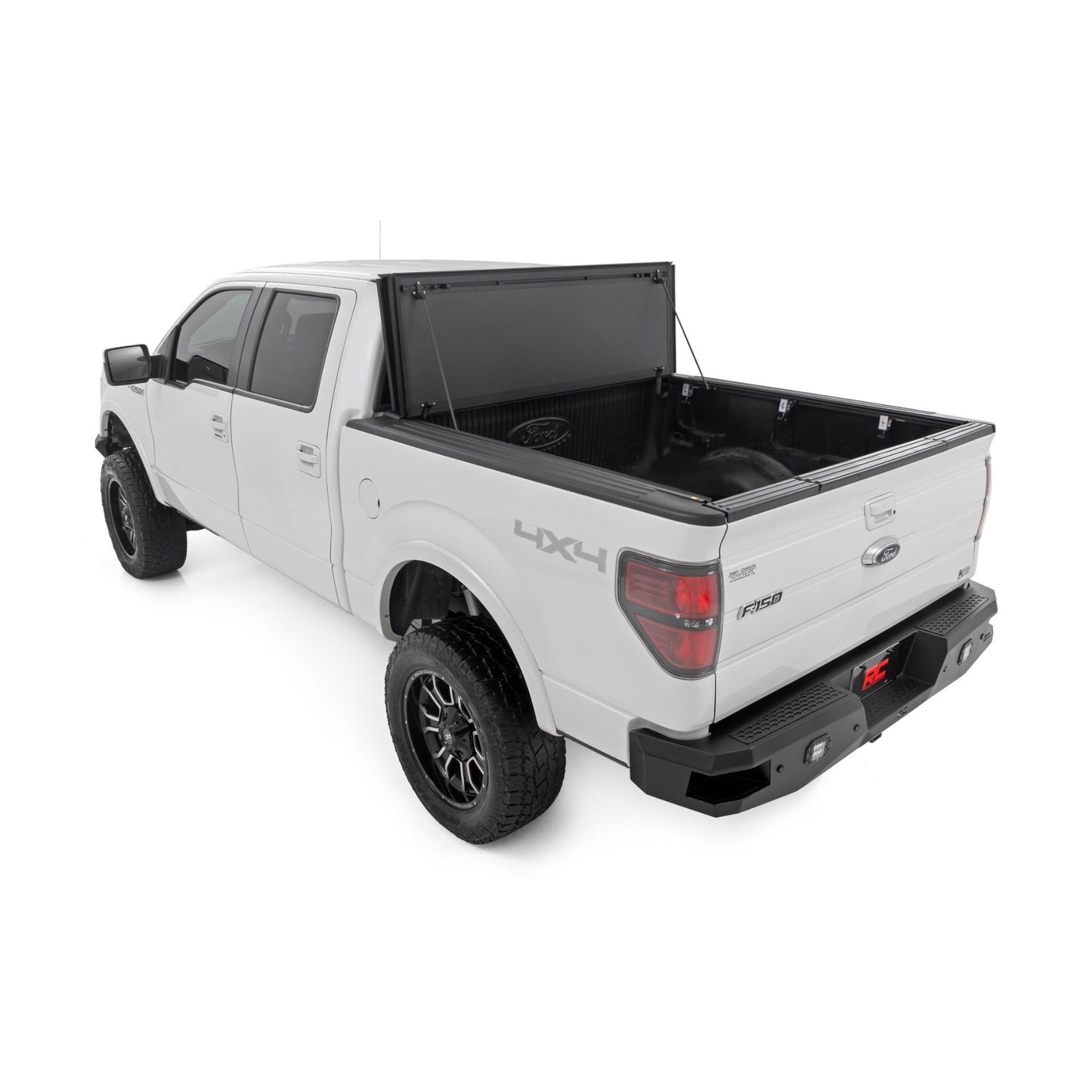 ROUGH COUNTRY Hard Tri-Fold Flip Up Bed Cover | 6'7" Bed | Ford F-150 2WD/4WD (2004-2014) | 49214650