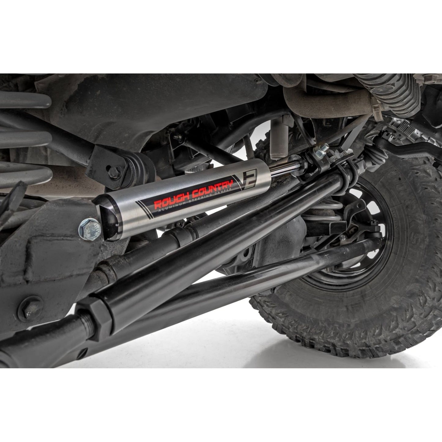 ROUGH COUNTRY | HD Steering Kit V2 Stabilizer Combo Jeep Cherokee XJ/Comanche MJ/Wrangler TJ | 10613V2