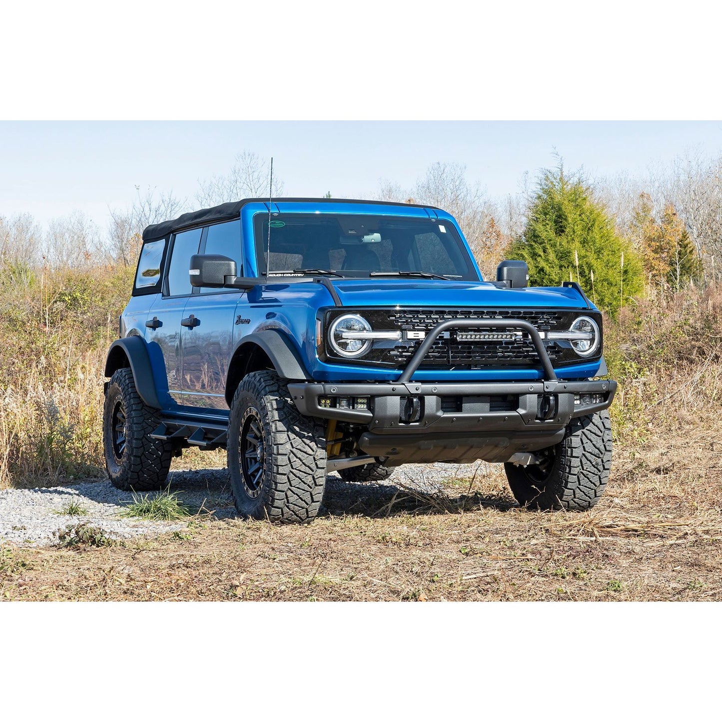 ROUGH COUNTRY Safari Bar | 12" LED Light Bar | Black | Single Row | OE Modular Steel | Ford Bronco (21-25) | 51116