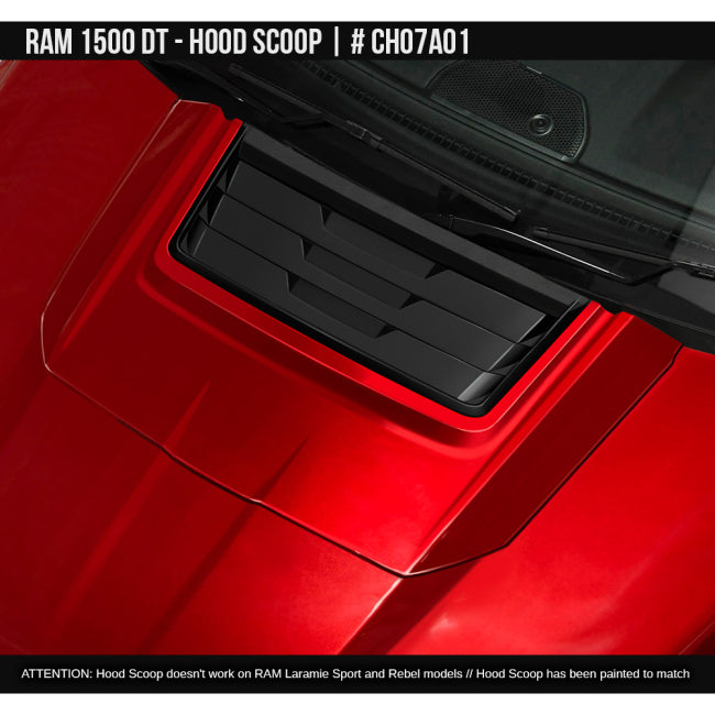 AIRDESIGN | Hood Scoop Satin Black | 19–25 Ram 1500 DT | CH07A01