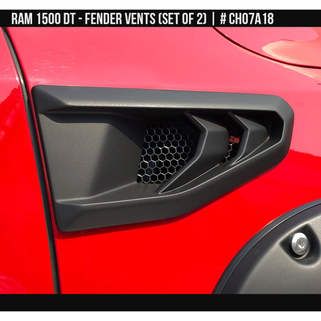AIRDESIGN | Fender Vent Set Satin Black | 19–25 Ram 1500 DT | CH07A18