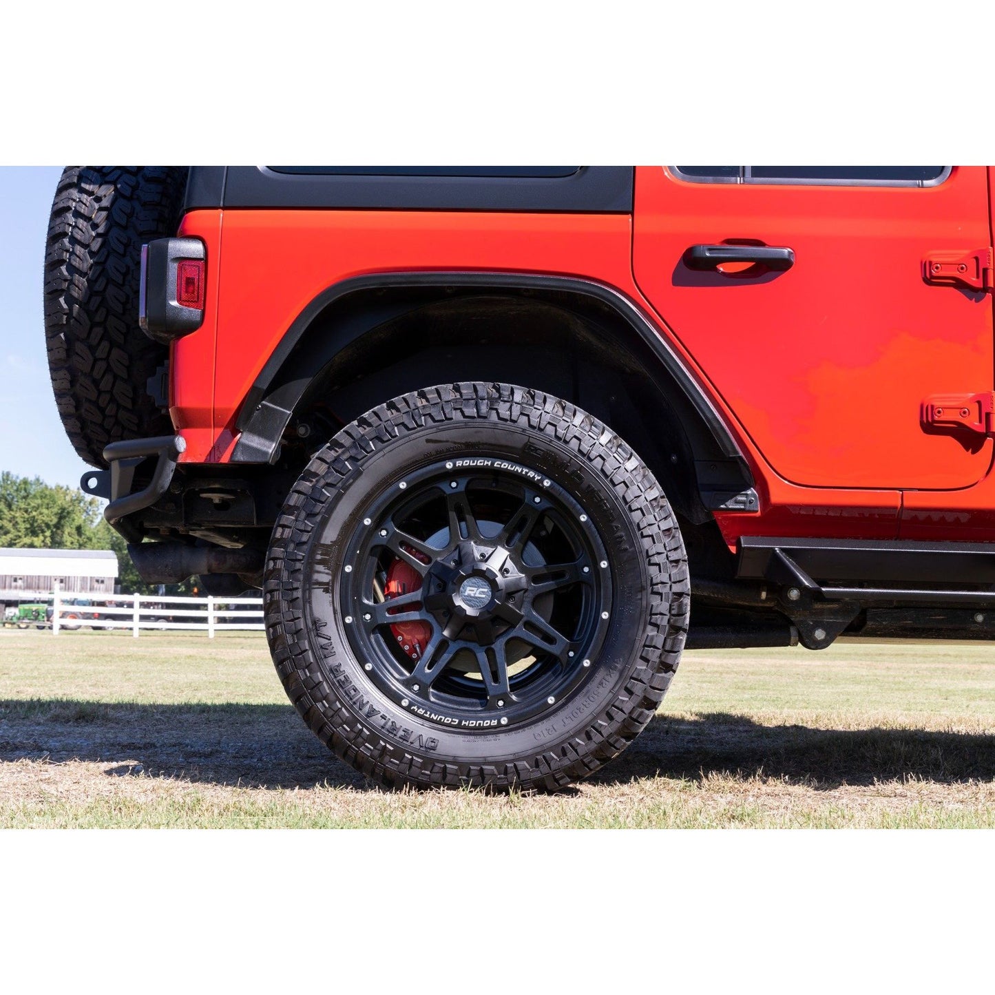 ROUGH COUNTRY Caliper Covers | Rear | Red | Jeep Wrangler JK/Wrangler Unlimited (2007-2018) | 711402