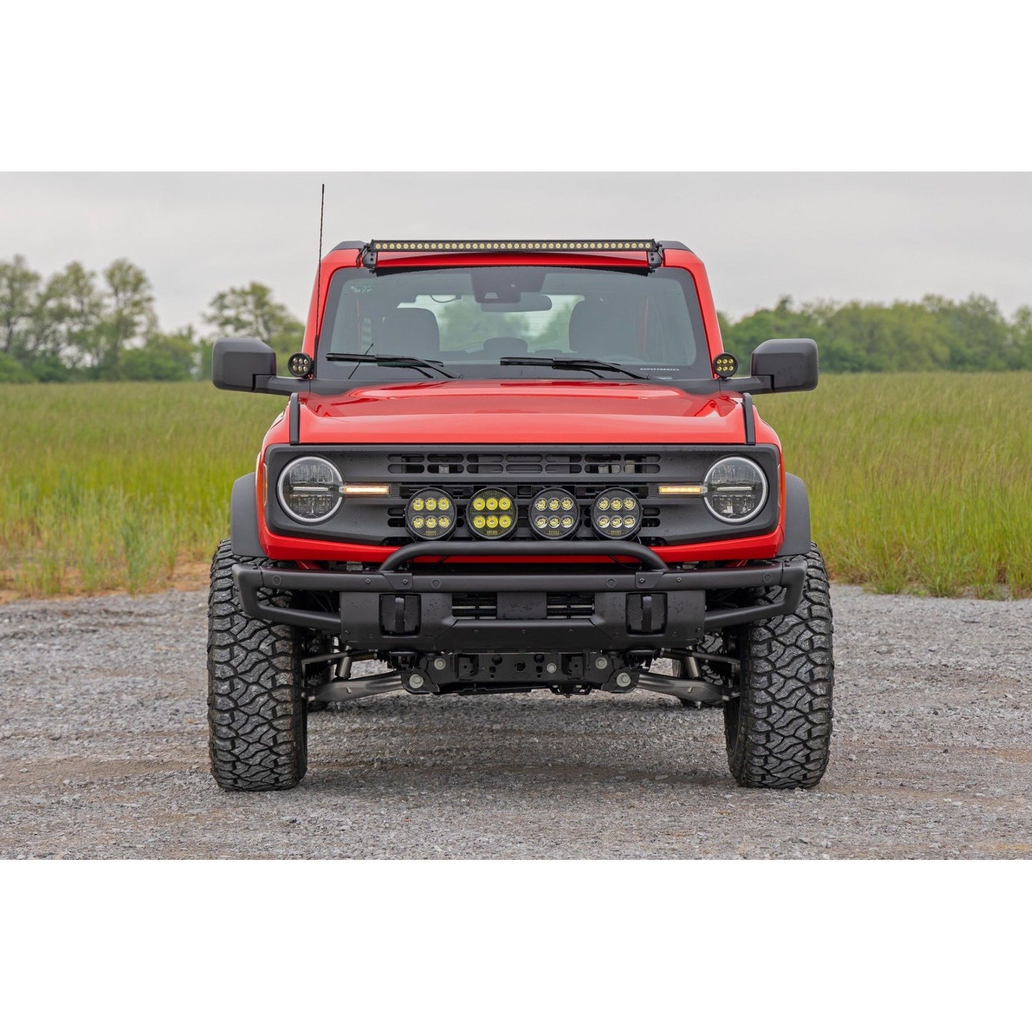 ROUGH COUNTRY Light Bar Mount | 6.5 Inch Round LED (Quad) | OE Modular Steel | Ford Bronco (21-25) | 51137