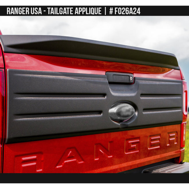 AIRDESIGN | Tailgate Applique Satin Black | 19–23 Ford Ranger | FO26A24