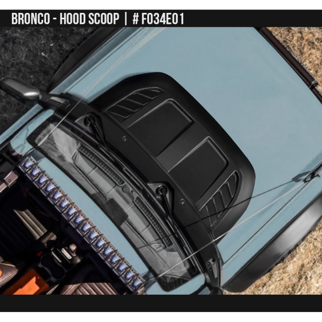 AIRDESIGN | Hood Scoop Textured Black | 21–26 Ford Bronco | FO34E01