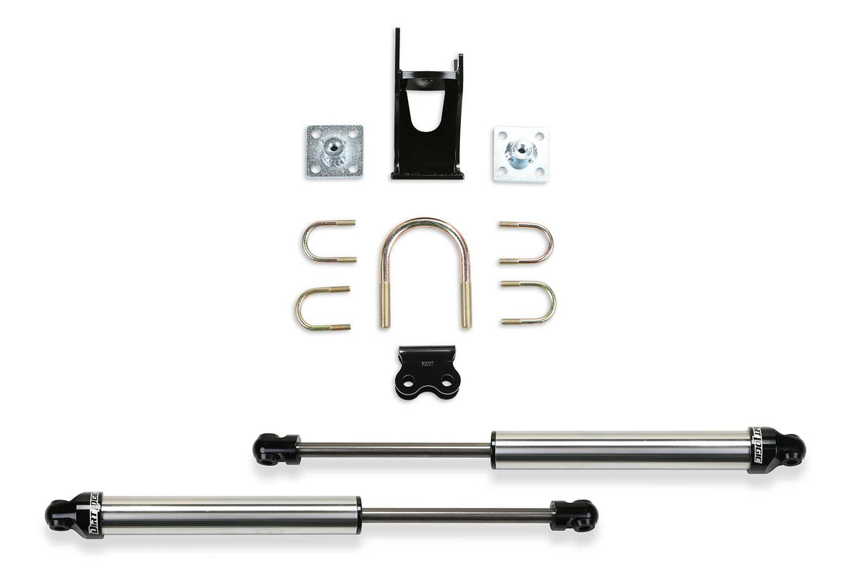 FABTECH | Dual Steering Stabilizer System (Opposing Style) w/ Dirt Logic 2.25 Shocks | Ford F250 / Ford F350 | FTS220512 — product image 1