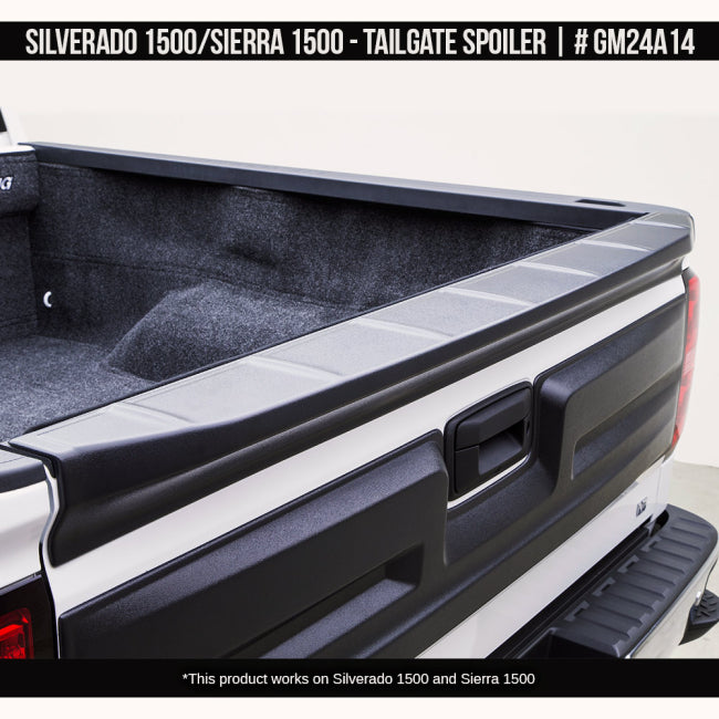 AIRDESIGN | Tailgate Spoiler Satin Black | 14–18 Chevy Silverado 1500 / 16–18 GMC Sierra 1500 | GM24A14