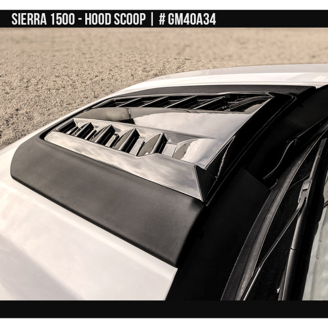 AIRDESIGN | Hood Scoop Satin Black | 19–25 GMC Sierra 1500 | GM40A34