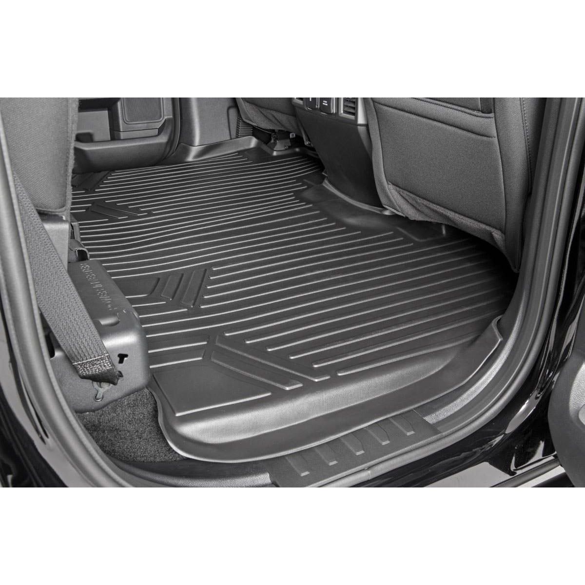 ROUGH COUNTRY Floor Mats | FR & RR | Over Hump | Ford F-150 (15-25)/F-150 Lightning (22-25)/Raptor (17-25) | M-51153