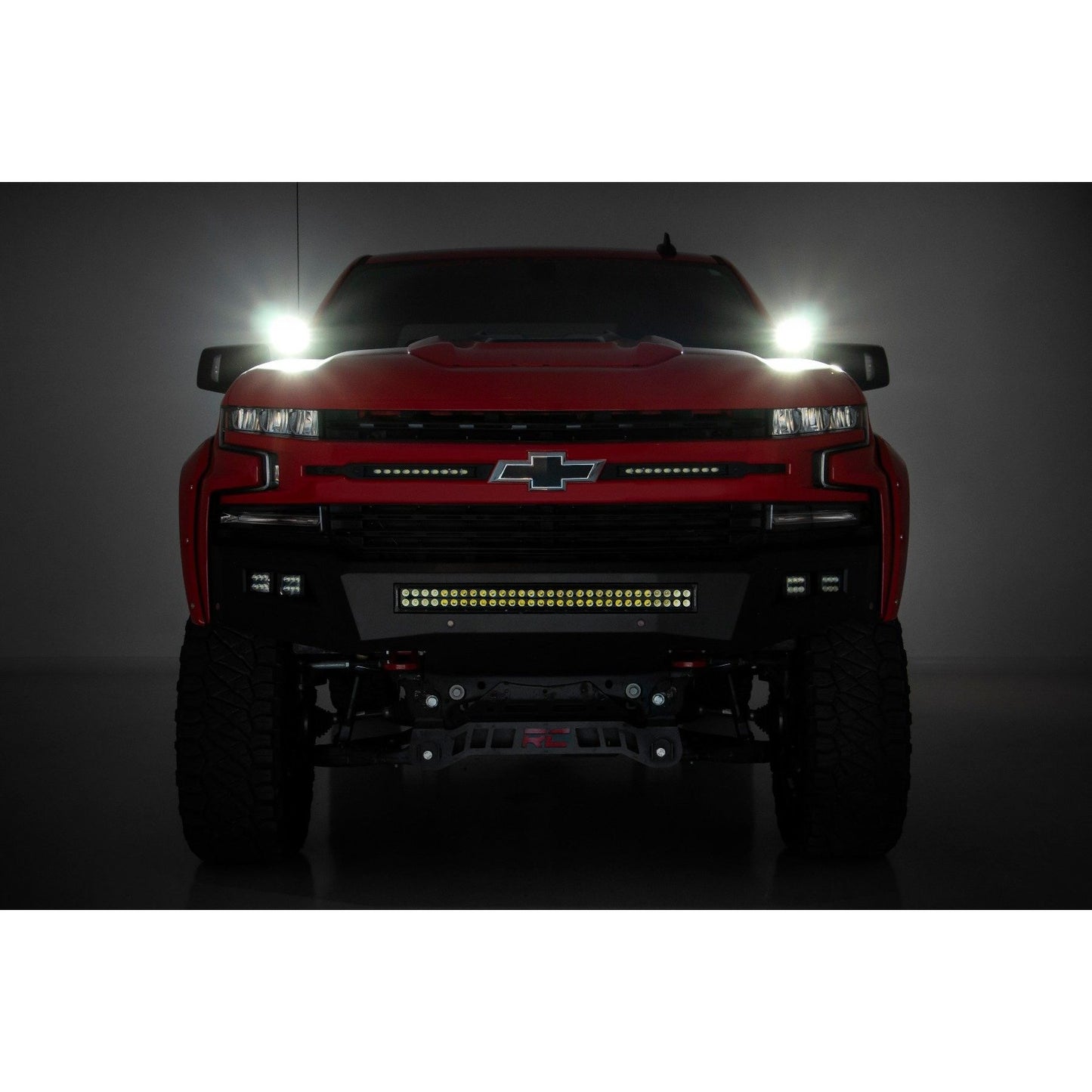 ROUGH COUNTRY LED Light Kit | Ditch Mount | 2" Black Pair | Flood | Chevy Silverado 1500 (19-24) | 70842