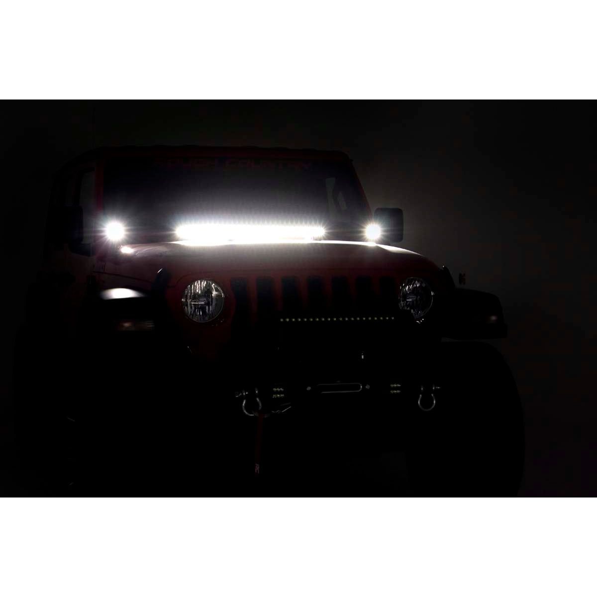 ROUGH COUNTRY LED Light Kit | Cowl Mount | 2" Black Pair | Amber DRL | Jeep Gladiator JT/Wrangler JL (18-25) | 70060
