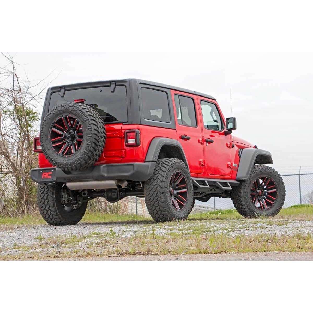 ROUGH COUNTRY RCS90769A 90769A Contoured Drop Steps Jeep Wrangler JL 21-25