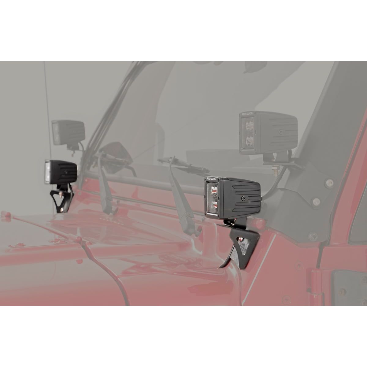 ROUGH COUNTRY LED Light Mount | Lower Windshield | Pod | Jeep Wrangler TJ (97-06)/Wrangler Unlimited (04-06) | 70043