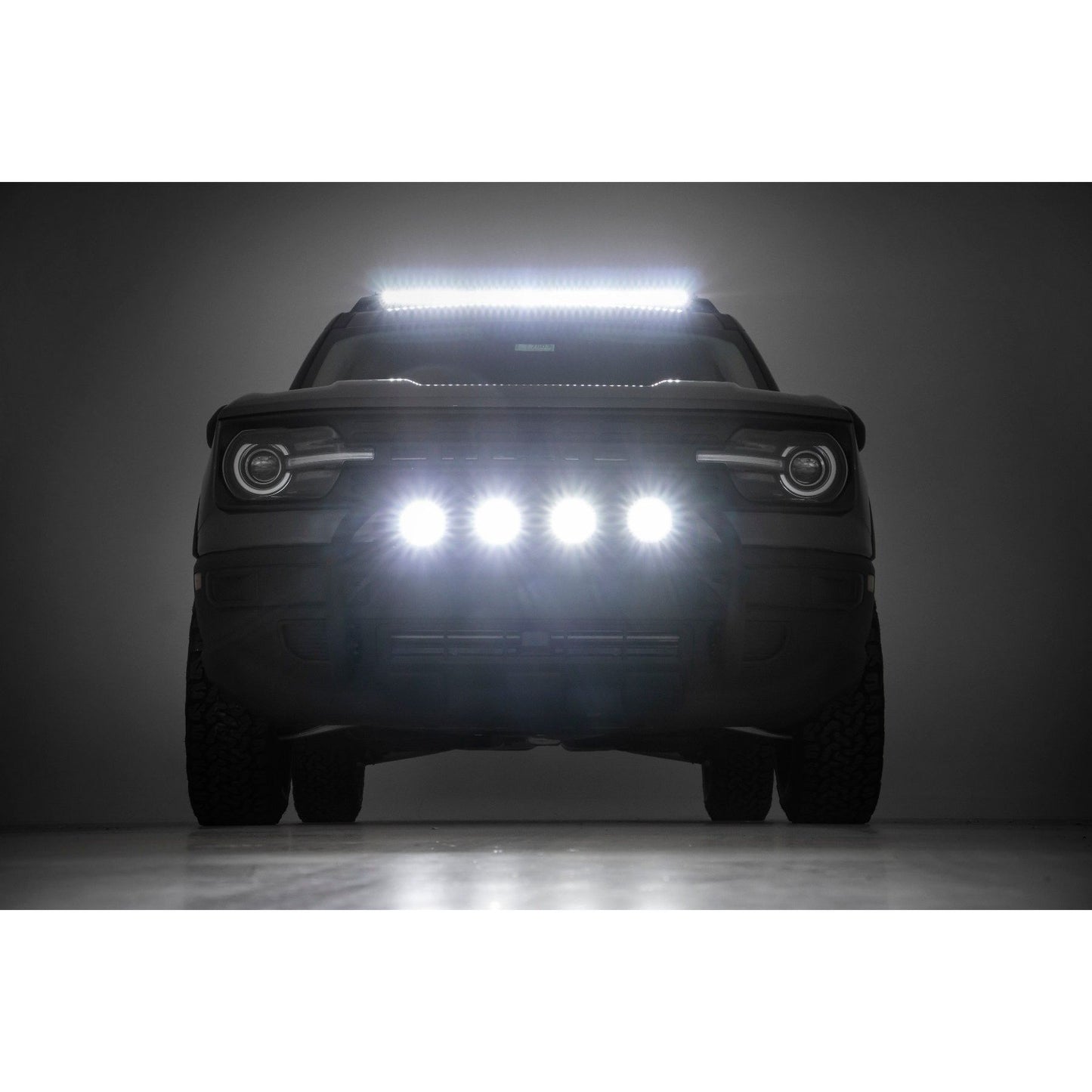 ROUGH COUNTRY Nudge Bar | 20 Inch BLK DRL Single Row LED | Ford Bronco Sport 4WD (21-25) | 51042