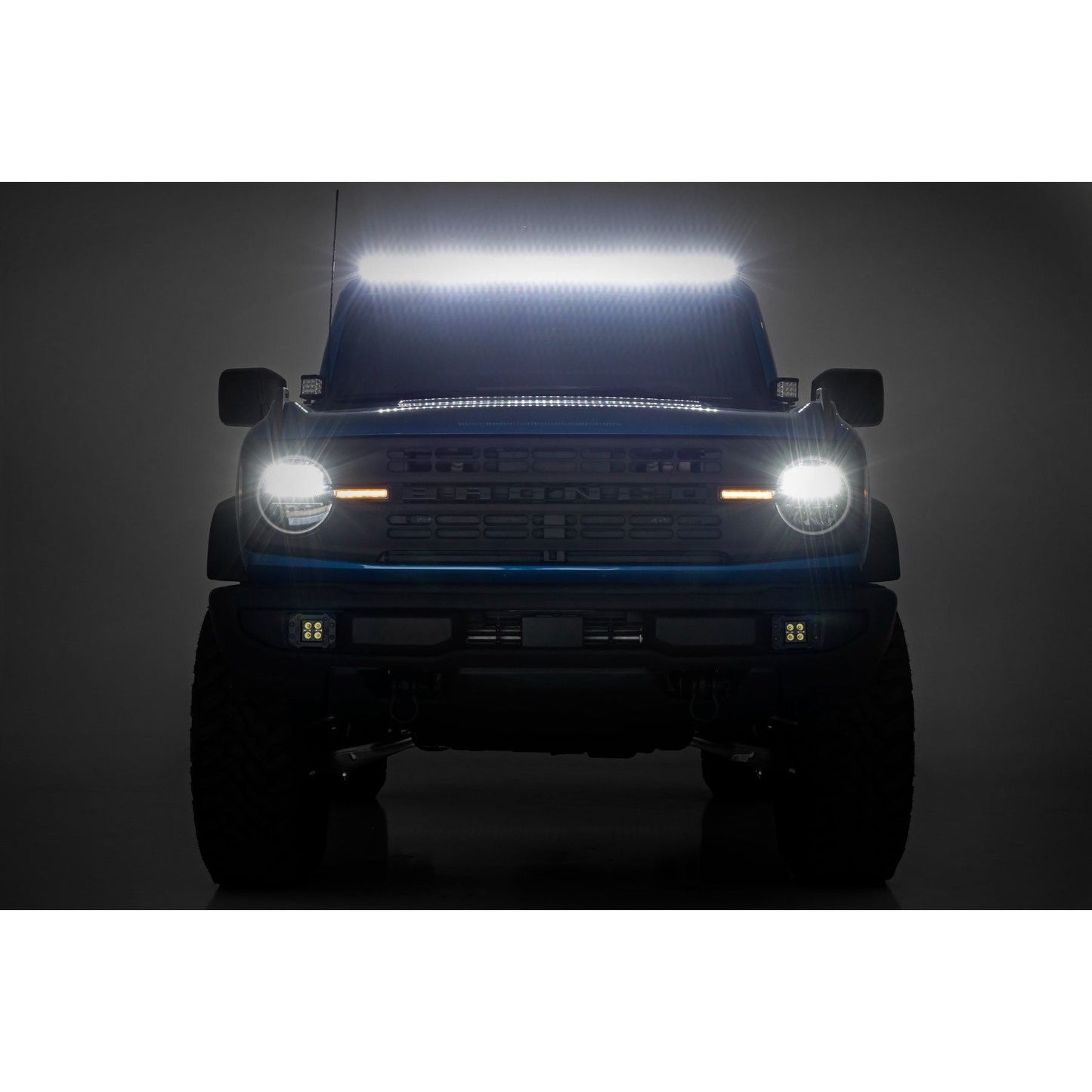 ROUGH COUNTRY LED Light Kit | Upper Windshield | 50" Black Single Row | Ford Bronco (21-25) | 71043