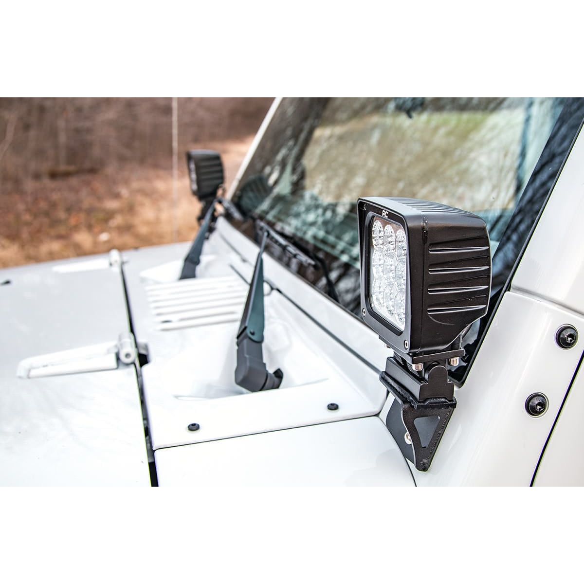 ROUGH COUNTRY Light Mounts | Lower Windshield | Jeep Wrangler JK/Wrangler Unlimited (07-18) | 6004