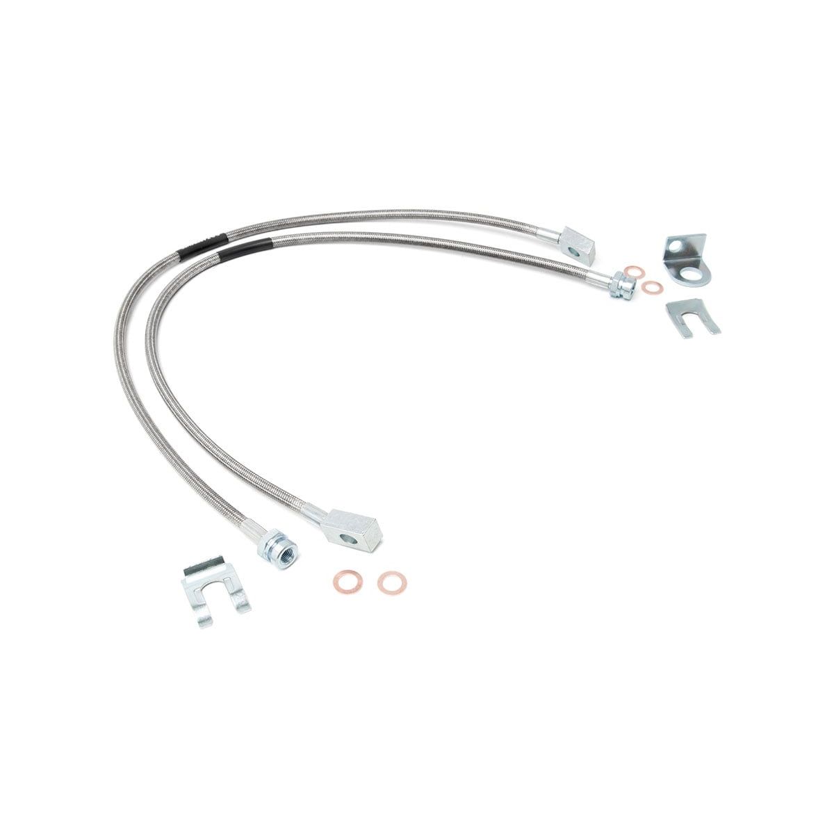 ROUGH COUNTRY Brake Lines | Stainless | FR | 4-6" Lift | Jeep Wrangler TJ (97-06)/Wrangler Unlimited (04-06) | 89702
