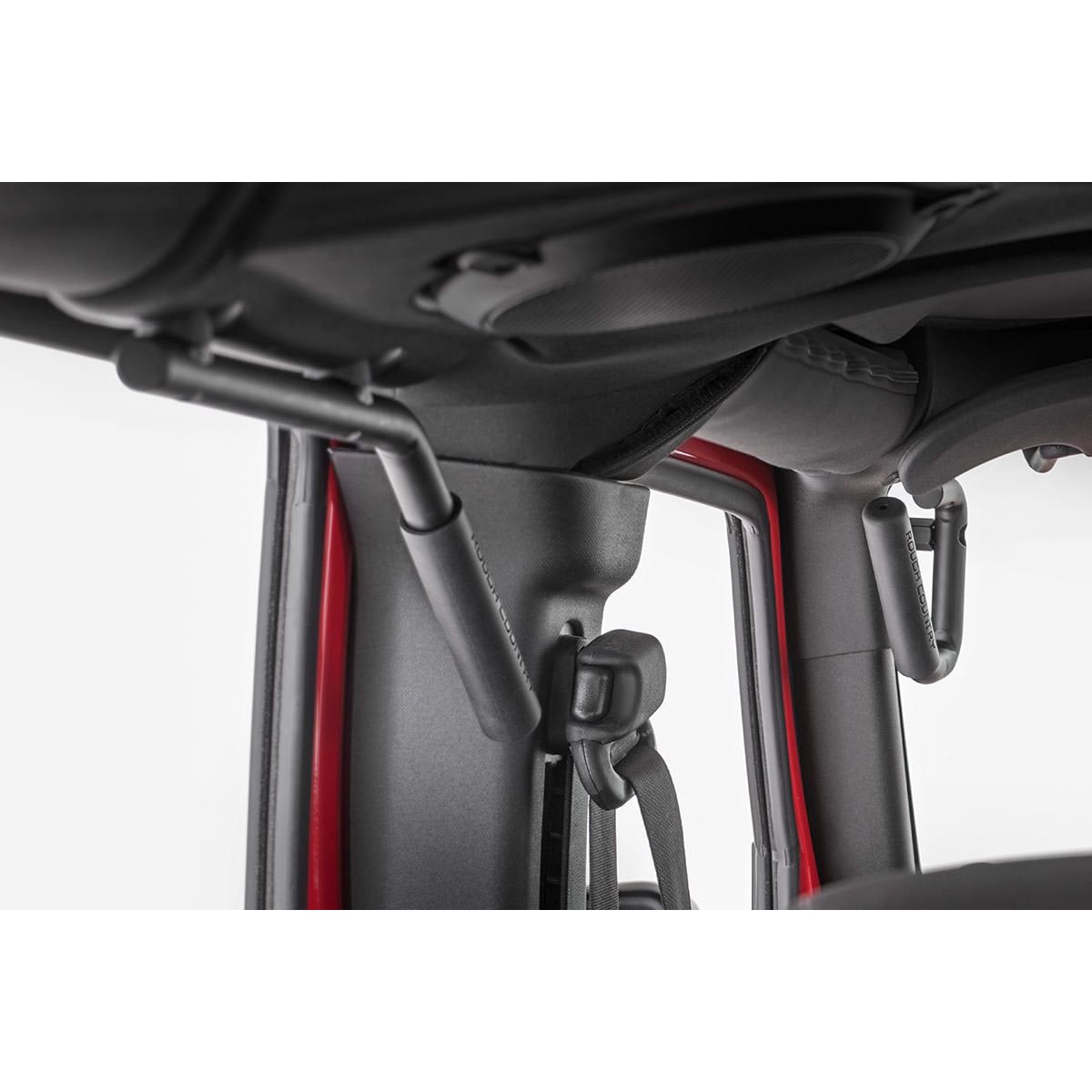 ROUGH COUNTRY Grab Handles | Steel | FR & RR | Black | Jeep Wrangler JK/Wrangler Unlimited (07-18) | 6503