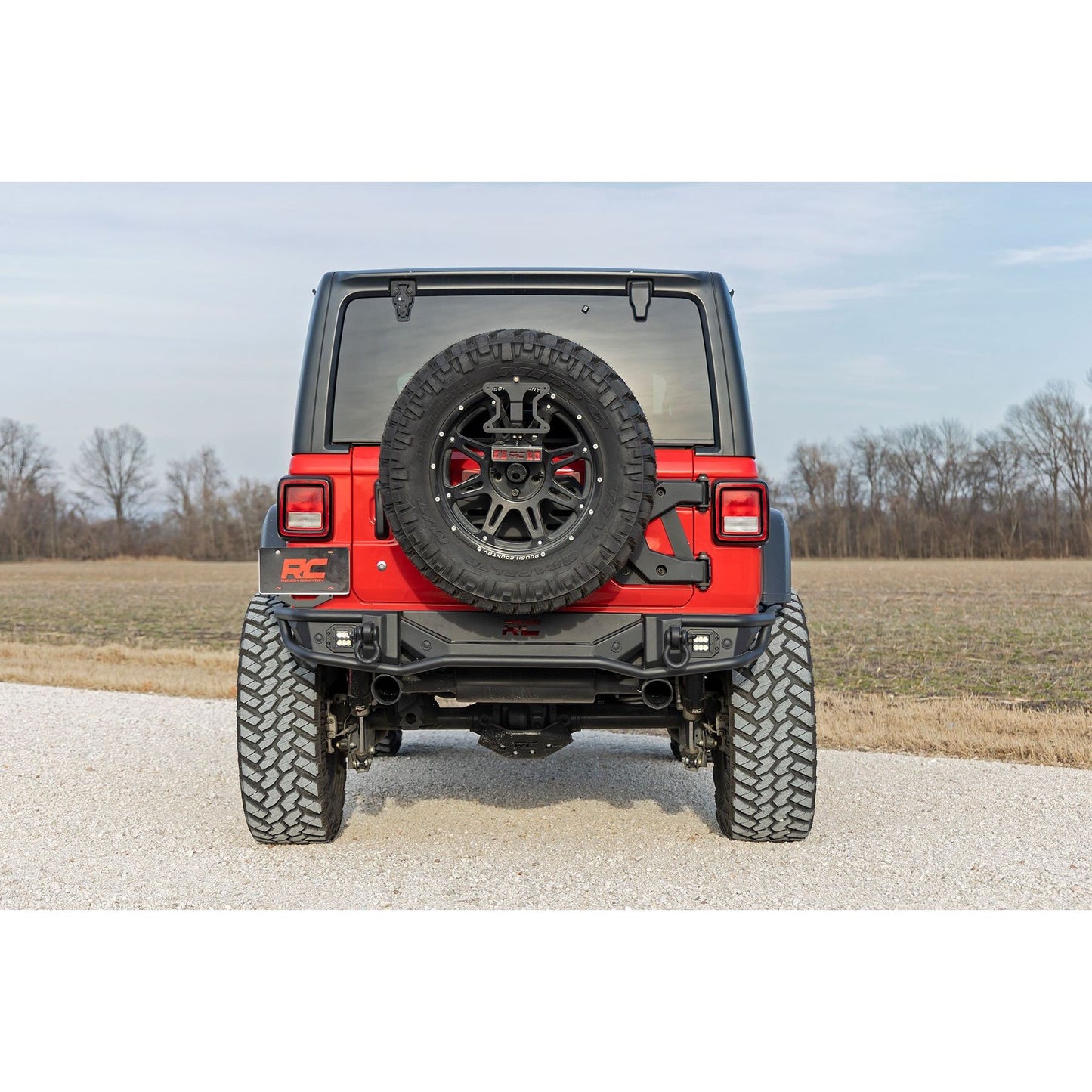 ROUGH COUNTRY Rear Bumper | Tubular | Jeep Wrangler JL (18-25)/Wrangler Unlimited (18-25) | 10648