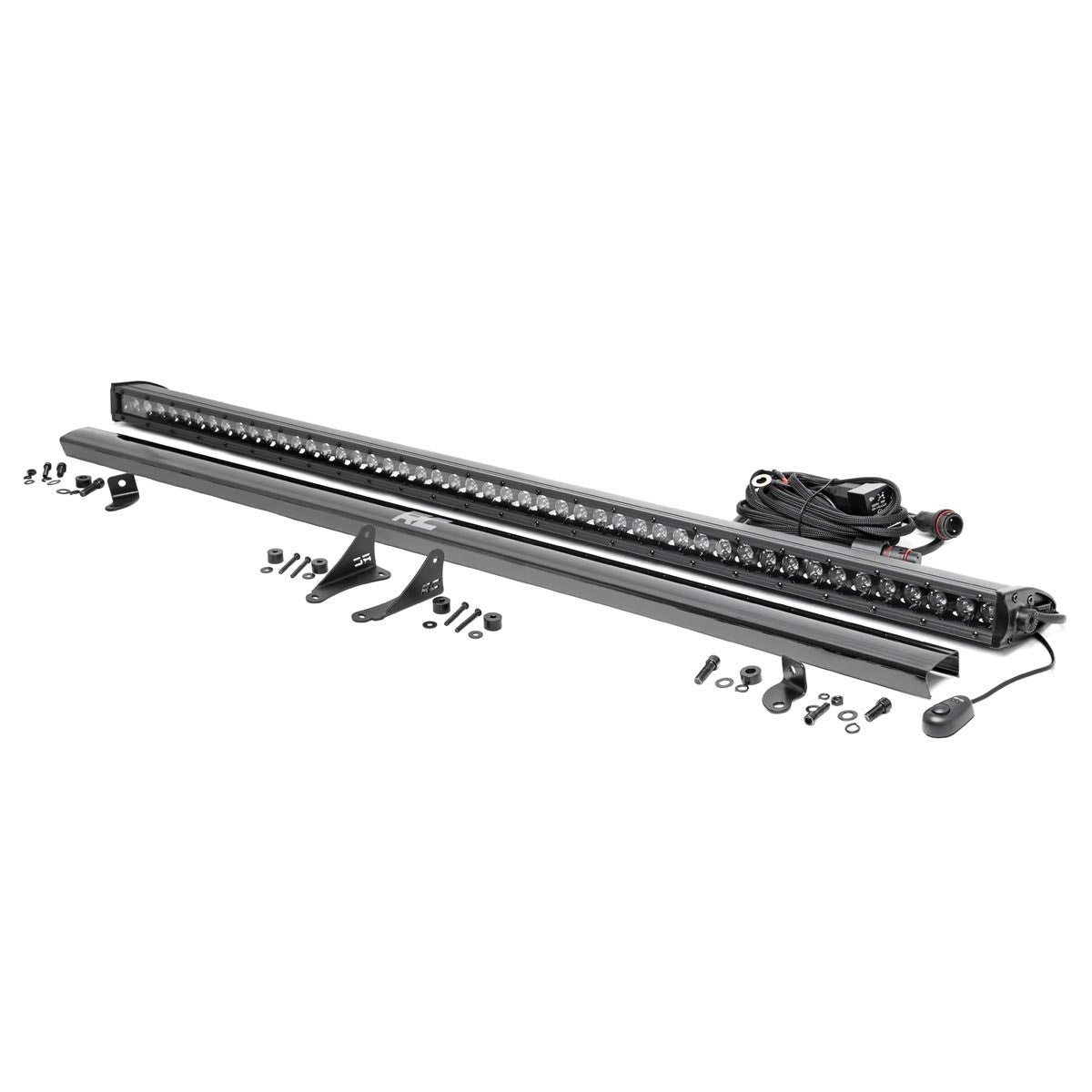 Rough Country LED Light Kit | Cowl Mount | 50" Black Single Row | Jeep Gladiator JT/Wrangler JL (18-26) 70057