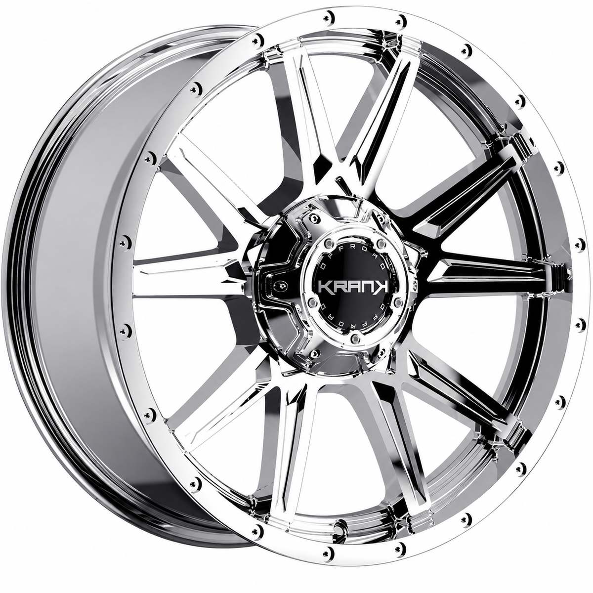 Krank Cylinder Chrome wheel on white background