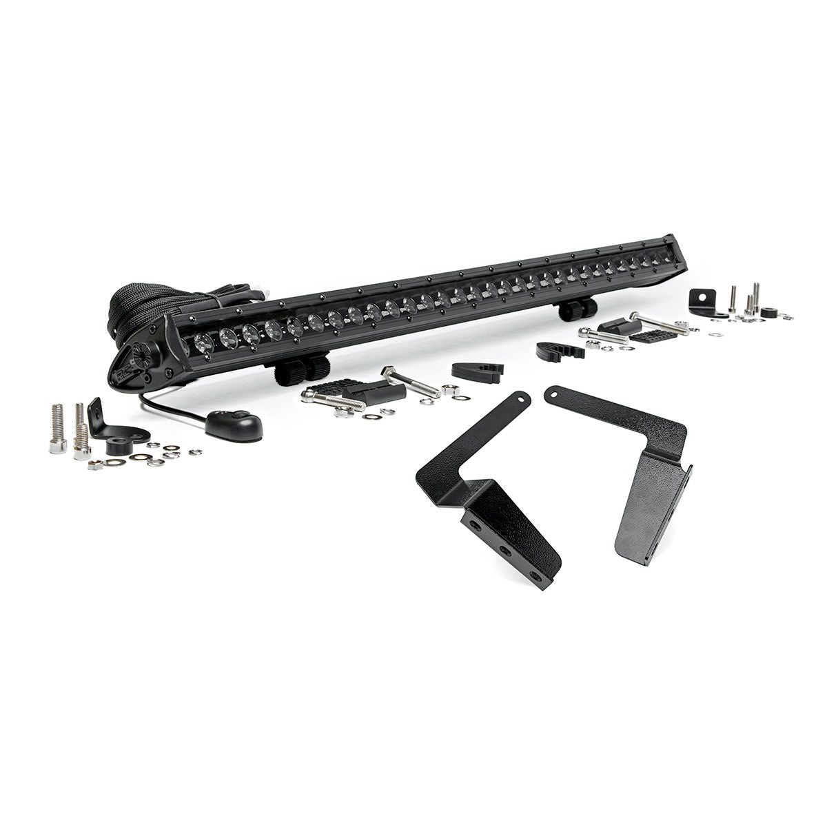 Rough Country LED Light Kit | Bumper Mount | 30" Black Single Row | Toyota Tundra (14-21) 70657