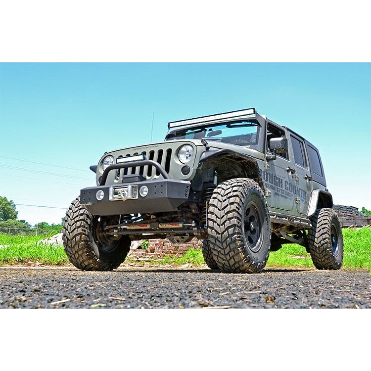 ROUGH COUNTRY LED Light | Windshield Mnt | 50" Black Dual Row | White DRL | Jeep Wrangler JK (07-18) | 70504BLDRL
