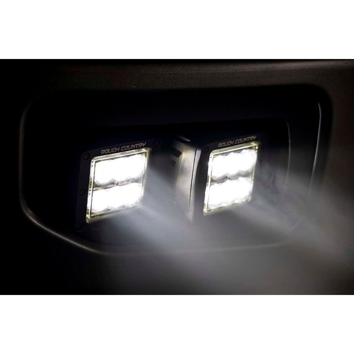 ROUGH COUNTRY LED Light Kit | Fog Mount | Dual 2" Black Pairs | Spot | Ford F-150 (15-17) | 70832