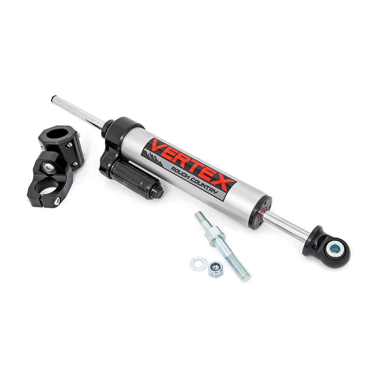 ROUGH COUNTRY Vertex Steering Stabilizer | Pass-Through | Jeep Wrangler JK/Wrangler Unlimited (07-18) | 680900