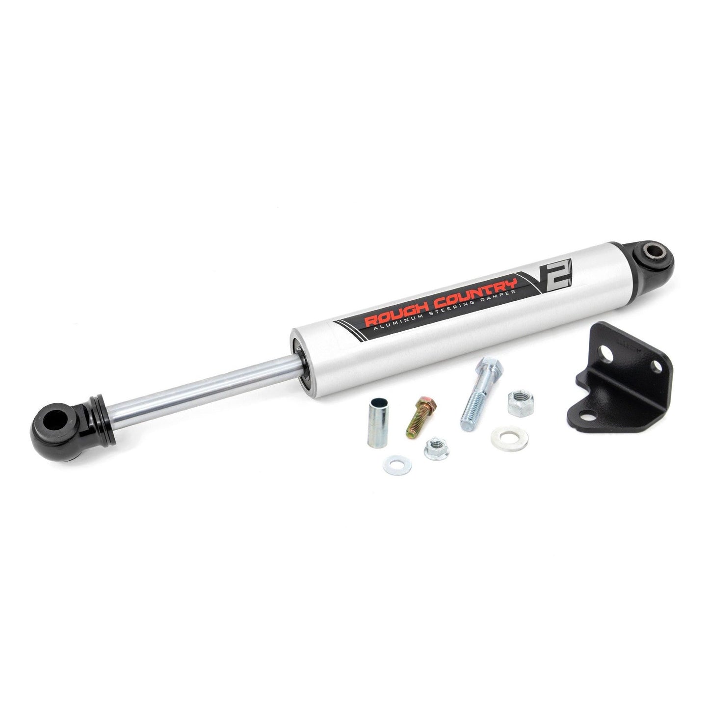 ROUGH COUNTRY V2 Steering Stabilizer | Relocation Bracket | Jeep Wrangler JK/Wrangler Unlimited (07-18) | 8730670
