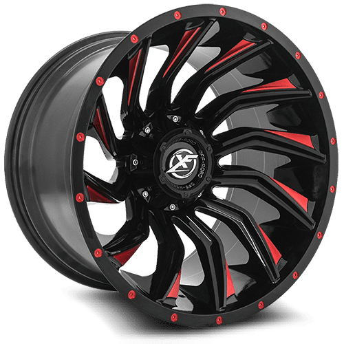 XF OFFROAD XF-224 Gloss Black Red wheel