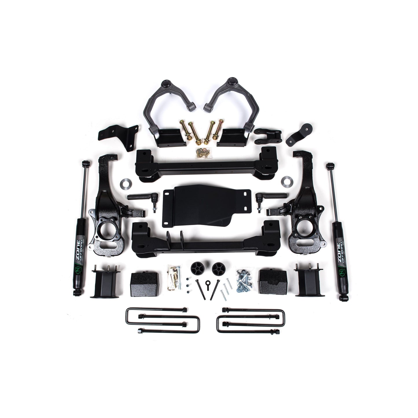 ZONE OFFROAD | 19-24 Silverado/Sierra 1500 4WD 6 Inch Lift Kit With Nitro Shocks Zone Offroad | ZONC68N components layout