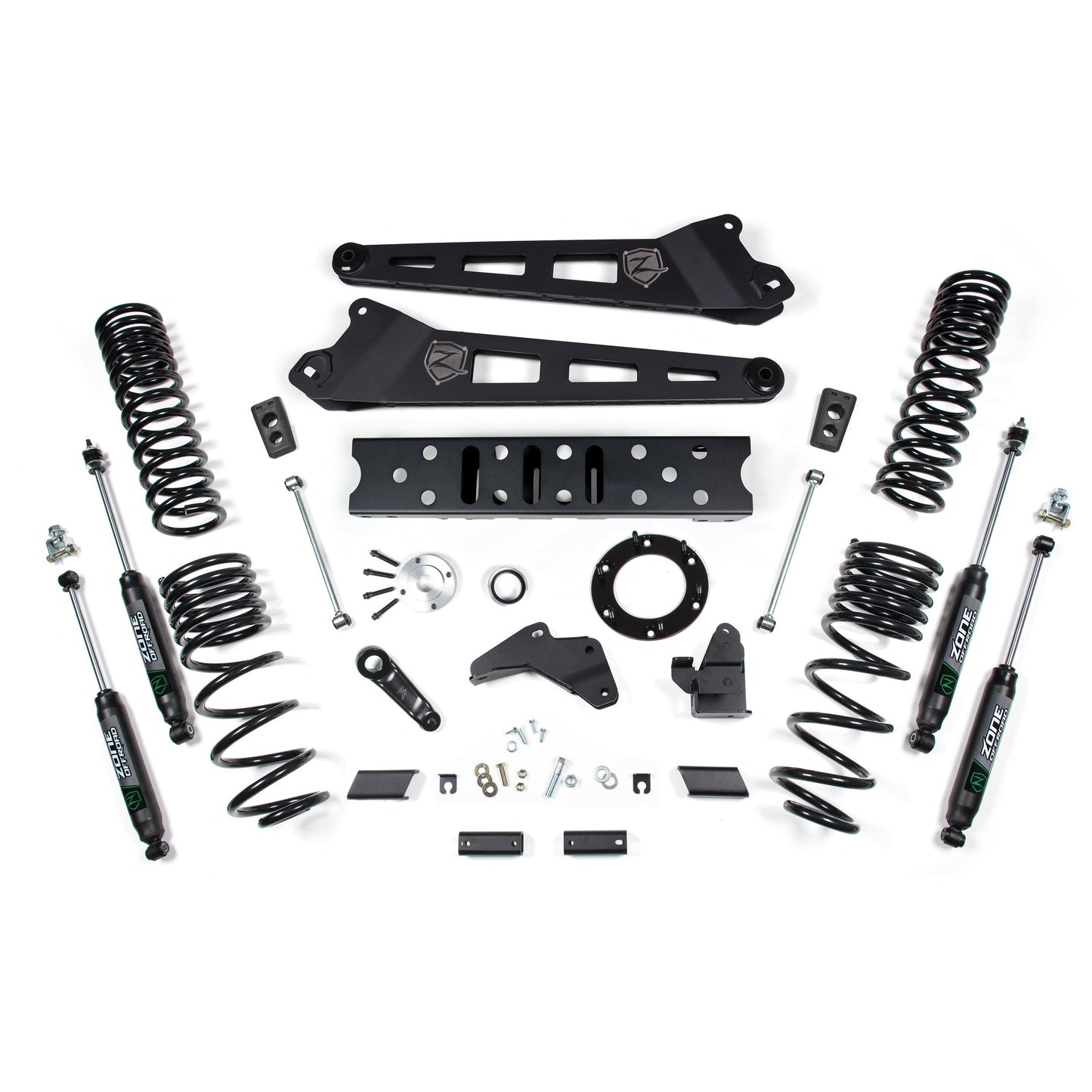 ZONE OFFROAD | 19-24 RAM 2500 5.5 Inch Radius Arm 4.5 Inch Rear Coils Gas 6-Bolt T-Case Nitro Shocks Zone Offroad | ZOND124N Lift Kit Parts