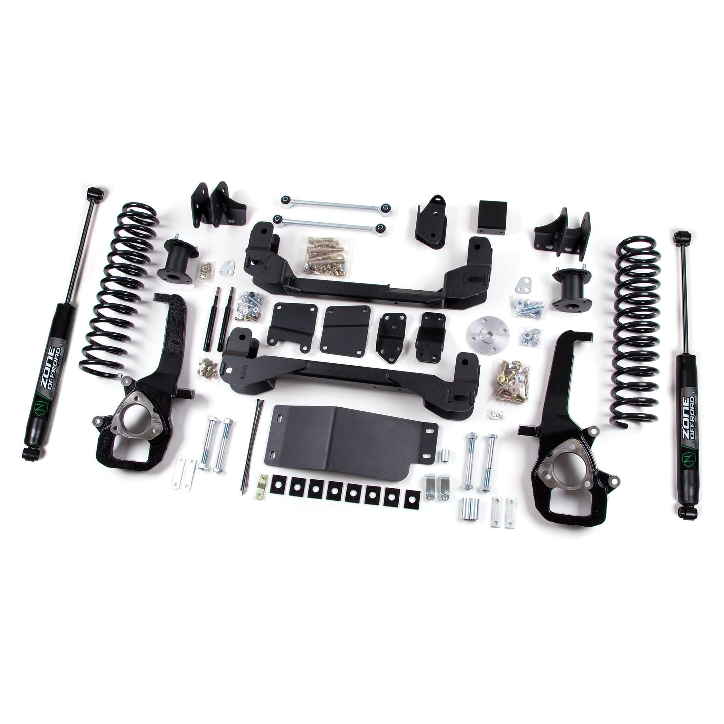 ZONE OFFROAD | 6 Inch Lift Kit I ZOND15F components with springs, shocks, brackets, and hardware for 2009 - 2011 Dodge / Ram 1500.