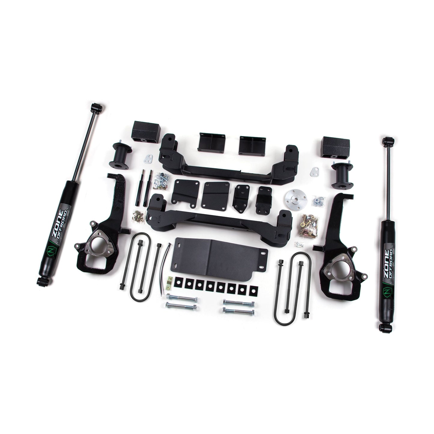ZONE OFFROAD | 06-08 Dodge 1500 4 Inch Lift Kit With Nitro Shocks Zone Offroad | ZOND3N part components on white background