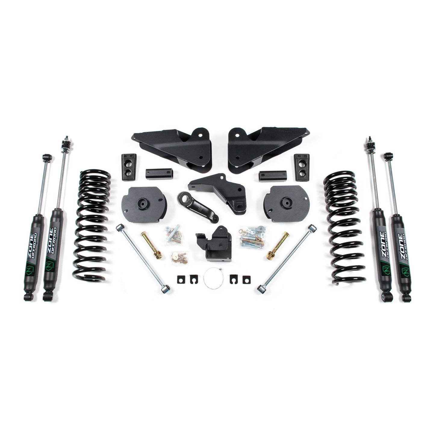 ZONE OFFROAD | 14-15 RAM 2500 4 Inch Lift Kit Gas Fox Shocks Zone Offroad | ZOND62F complete kit components shown.