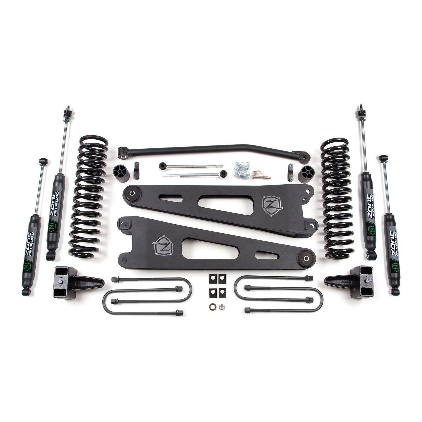 ZONE OFFROAD | 05-07 Ford F-250/F-350 Super Duty 4 Inch Radius Arm Lift Kit Gas With Nitro Shocks Zone Offroad | ZONF22N components