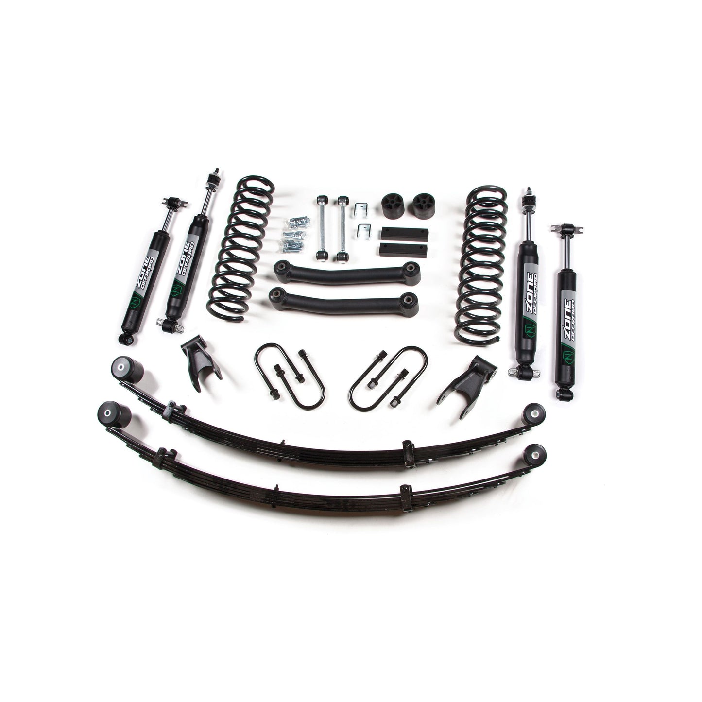 ZONE OFFROAD | 84-01 Jeep Cherokee XJ 4.5 Inch Lift Kit With Rear Springs Dana 35 Nitro Shocks Zone Offroad | ZONJ24N components