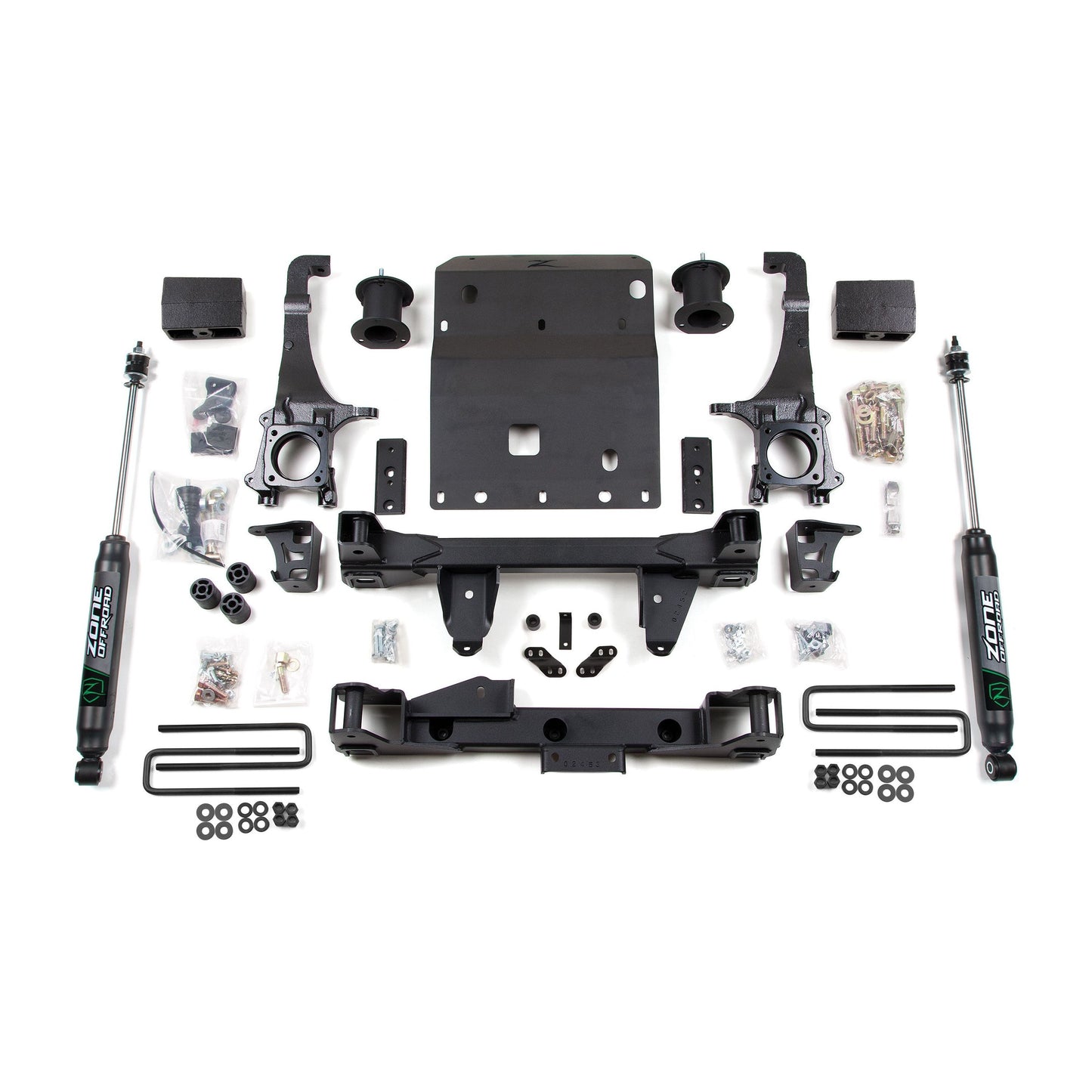 ZONE OFFROAD | 05-15 Toyota Tacoma 4 Inch Front 3 Inch Rear Lift Kit With Nitro Shocks Zone Offroad | ZONT4N components layout