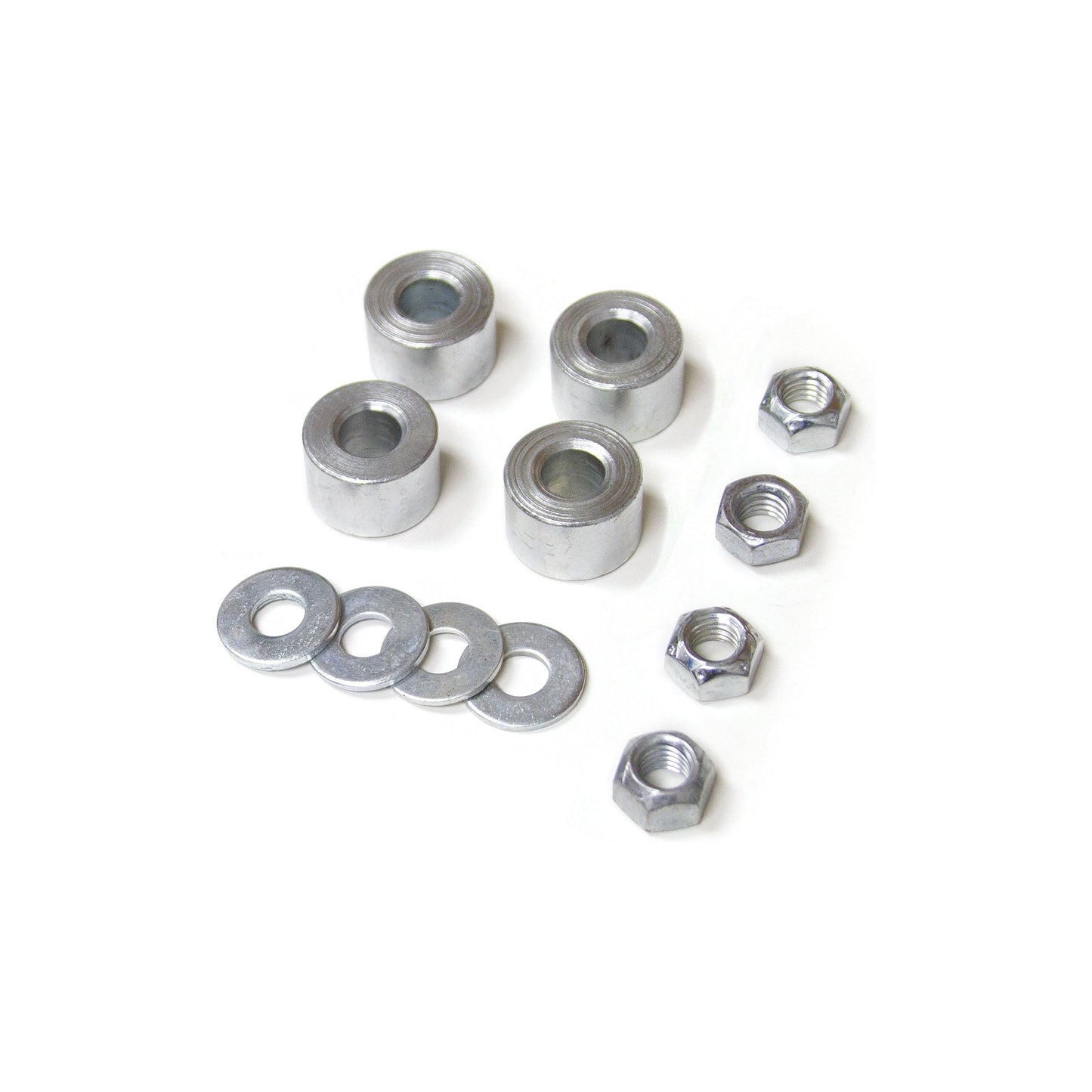 ZONE OFFROAD | 2" Shock Extension Kit I ZONC5202 components including spacers, washers, and nuts for shock installation.