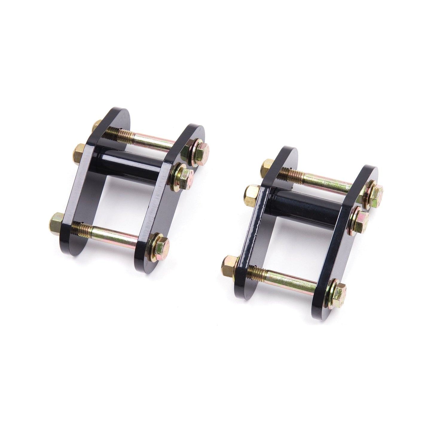 ZONE OFFROAD | Leaf Spring Shackles - 0.5 Inch Lift I ZONJ5101: durable black shackles for improved lift and suspension travel.