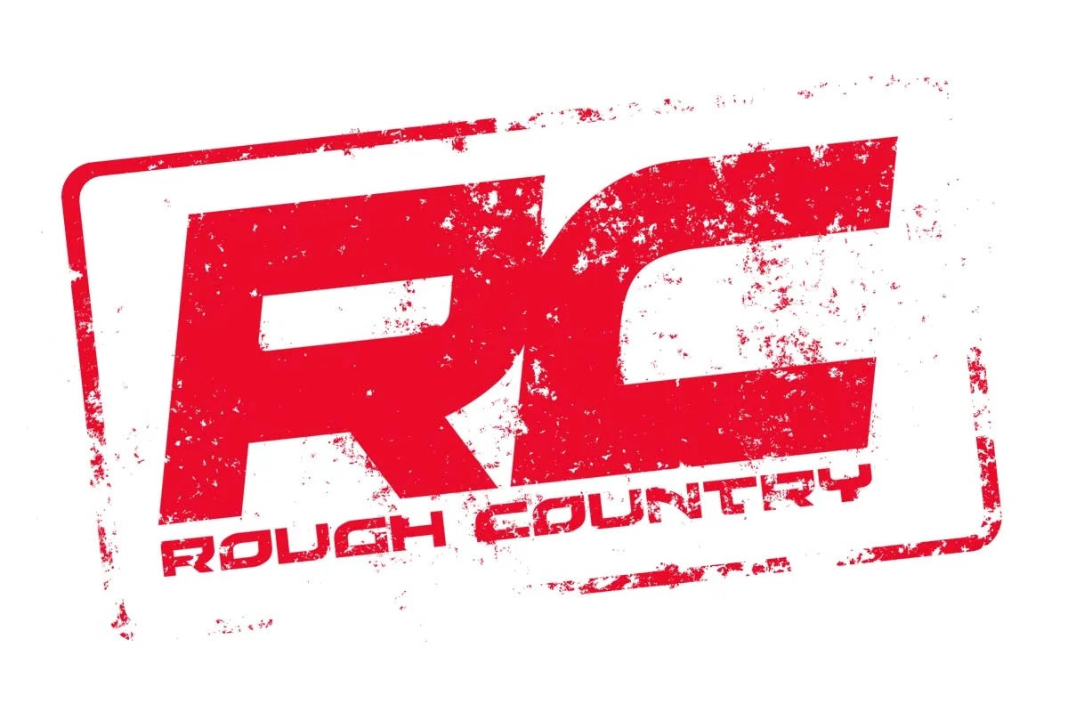 Logo of ROUGH COUNTRY featuring the letters RC in red with a distressed effect.