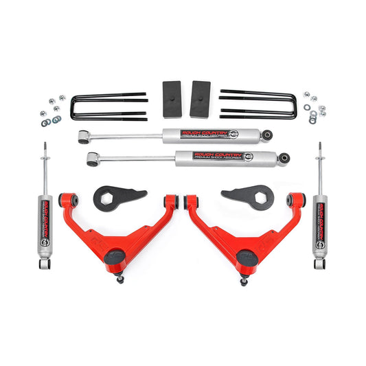 ROUGH COUNTRY 3 Inch Lift Kit | Chevy/GMC Sierra/Silverado 2500 HD Suburban/Yukon XL 2500 (01-10) | 8596N2RED