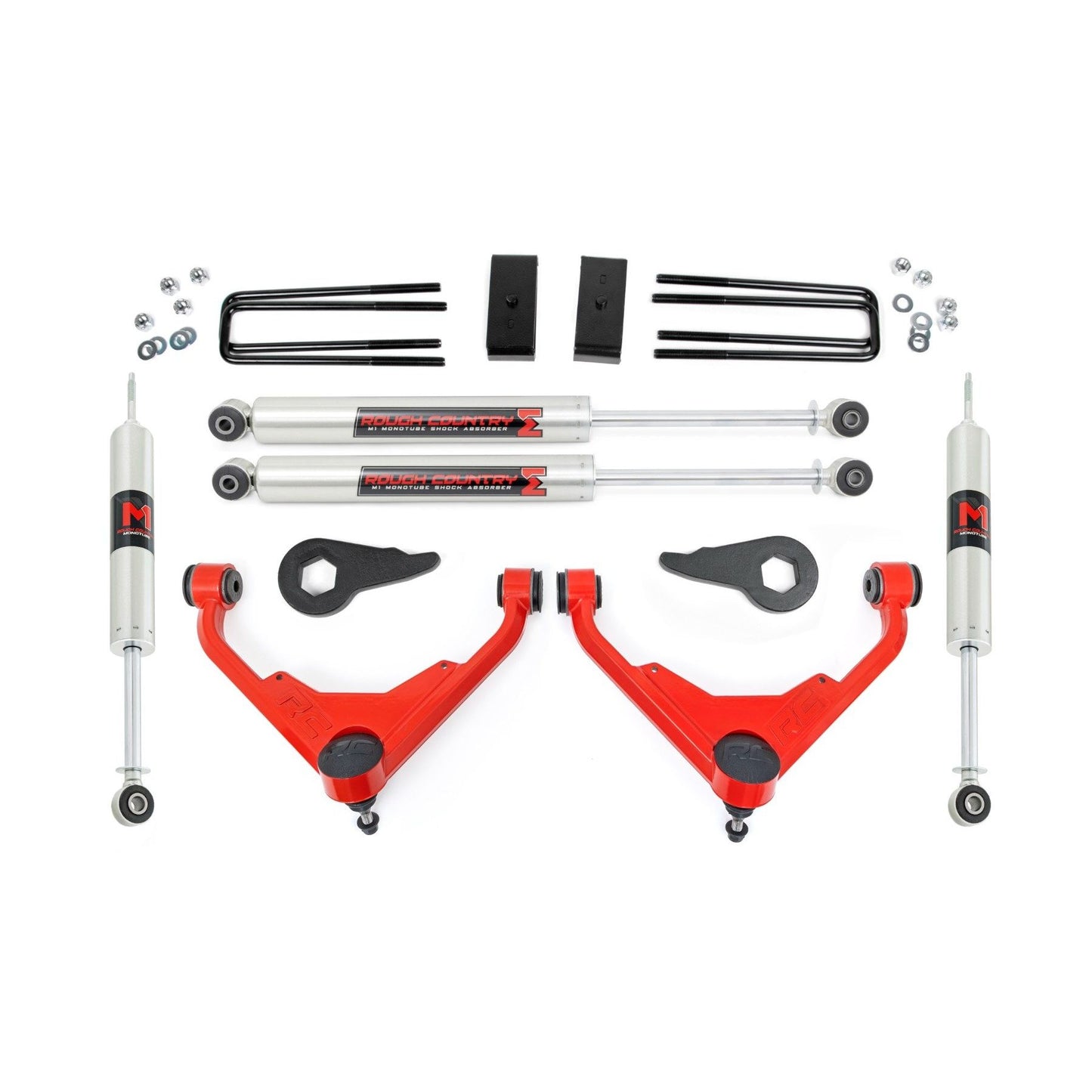 ROUGH COUNTRY | 3 Inch Lift Kit  M1  FK/FF  Chevy/GMC 2500HD/3500HD/Suburban 2500/Yukon XL 2500 (01-10) | 85941RED