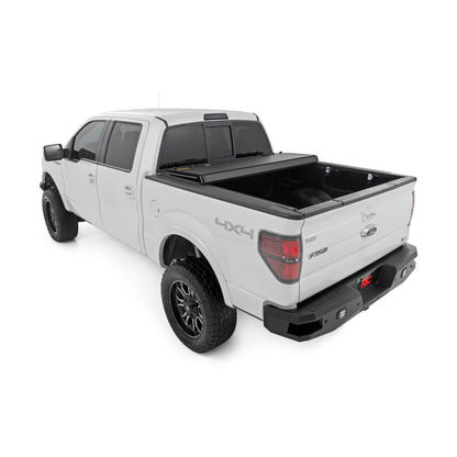 ROUGH COUNTRY Hard Tri-Fold Flip Up Bed Cover | 6'7" Bed | Ford F-150 2WD/4WD (2004-2014) | 49214650